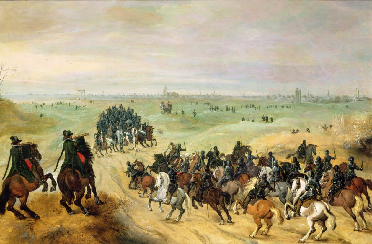 The Confrontation, 1600 (panel) (par 77048) av Sebastian Vrancx