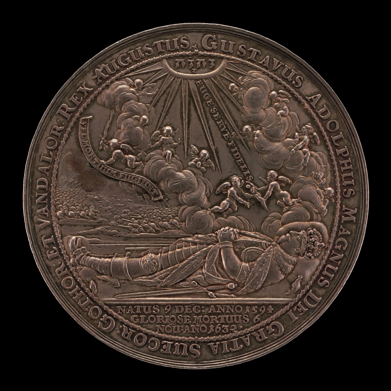 Gustav II Adolfs död, 1594-1632, Sveriges kung 1611 [framsidan], 1634. av Sebastian Dadler