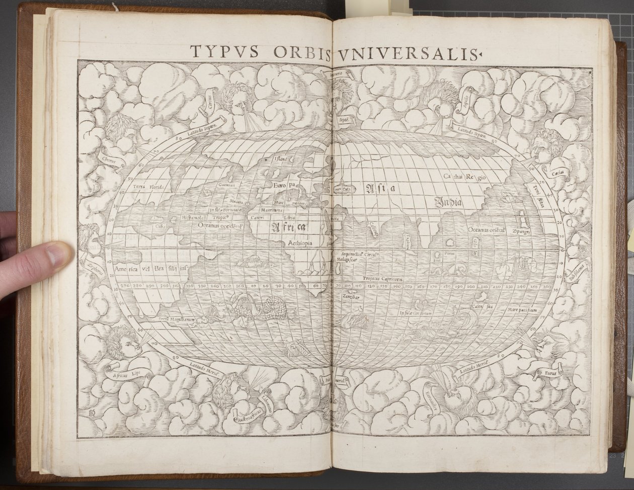 Globe, från Cosmographia, 1544 av Sebastian Munster