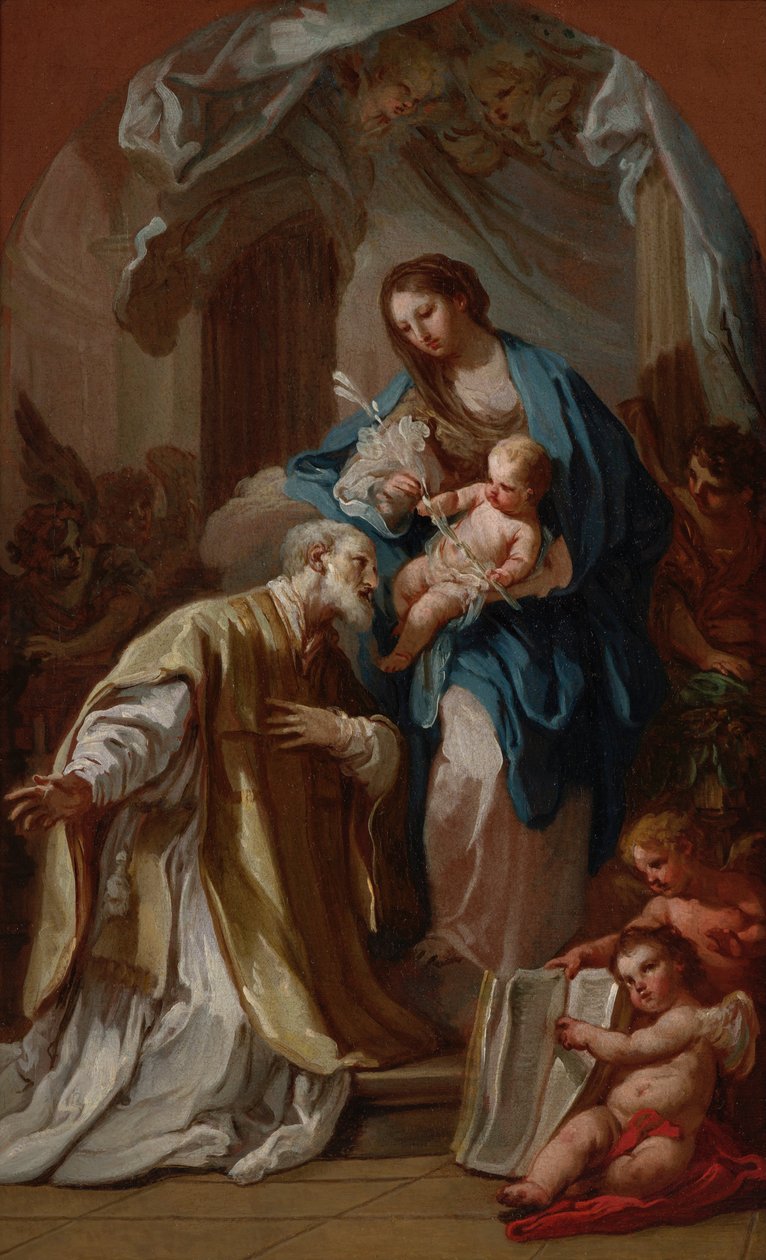 Madonnan framträder för S: t Philip Neri av Sebastiano Conca