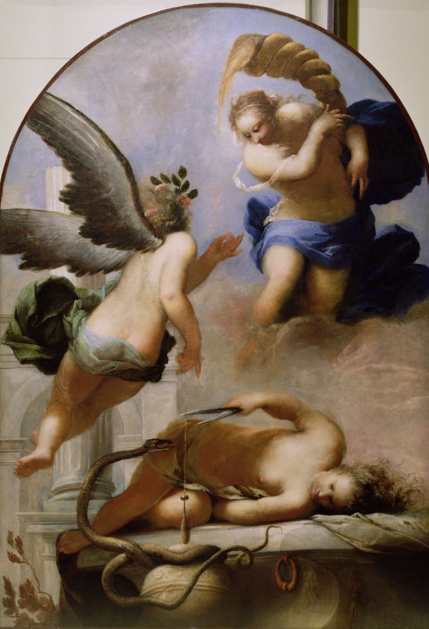 De tre öden, ca 1670 av Sebastiano Mazzoni