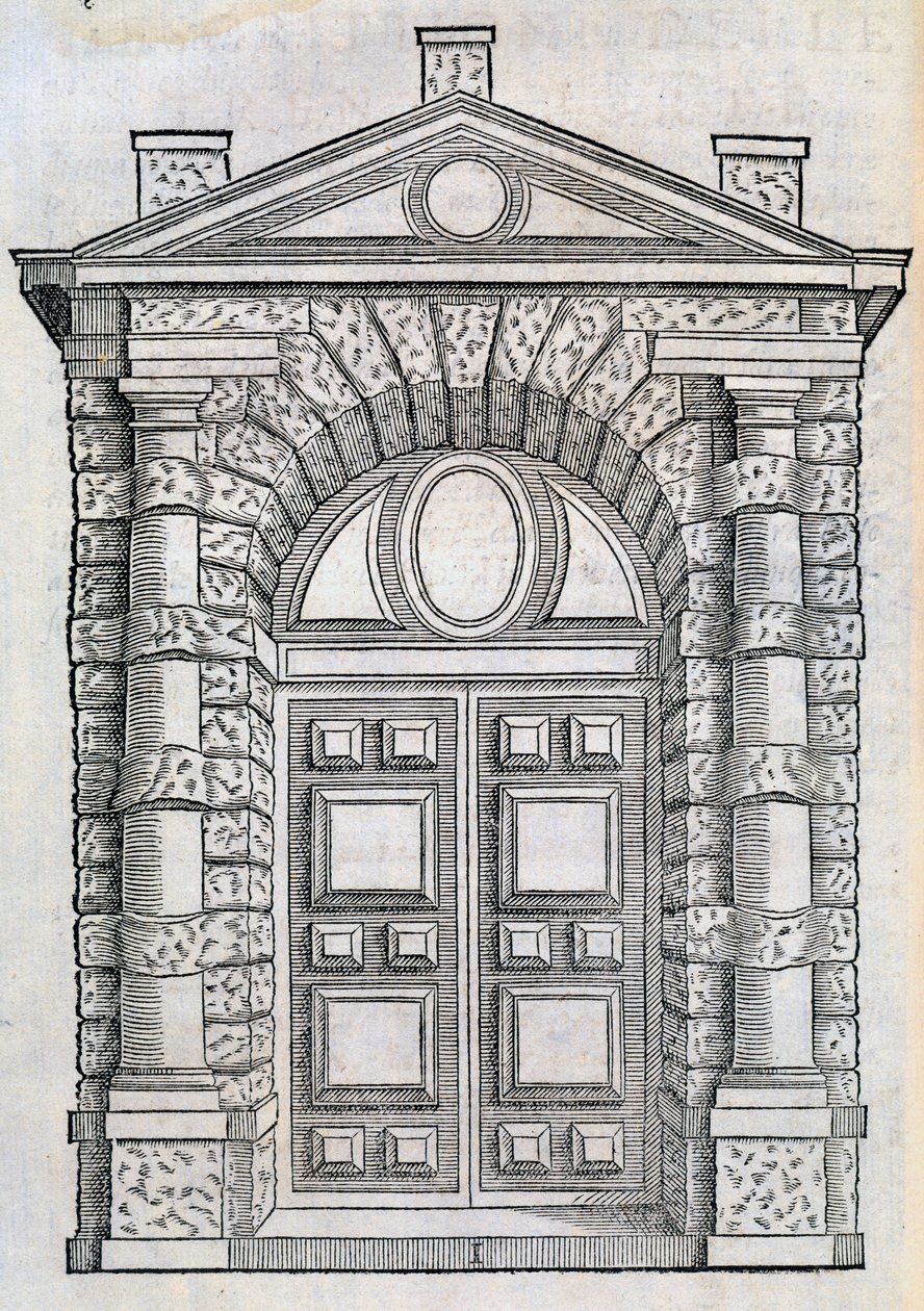 Dörrar med dubbla paneler, från Libro Estraordinario, 1565 av Sebastiano Serlio