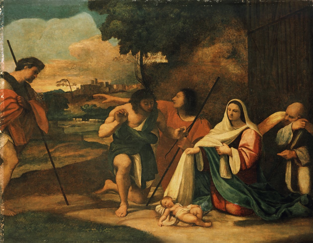 Tillbedjan av herdarna, förbevarande, 1510 av Sebastiano del Piombo