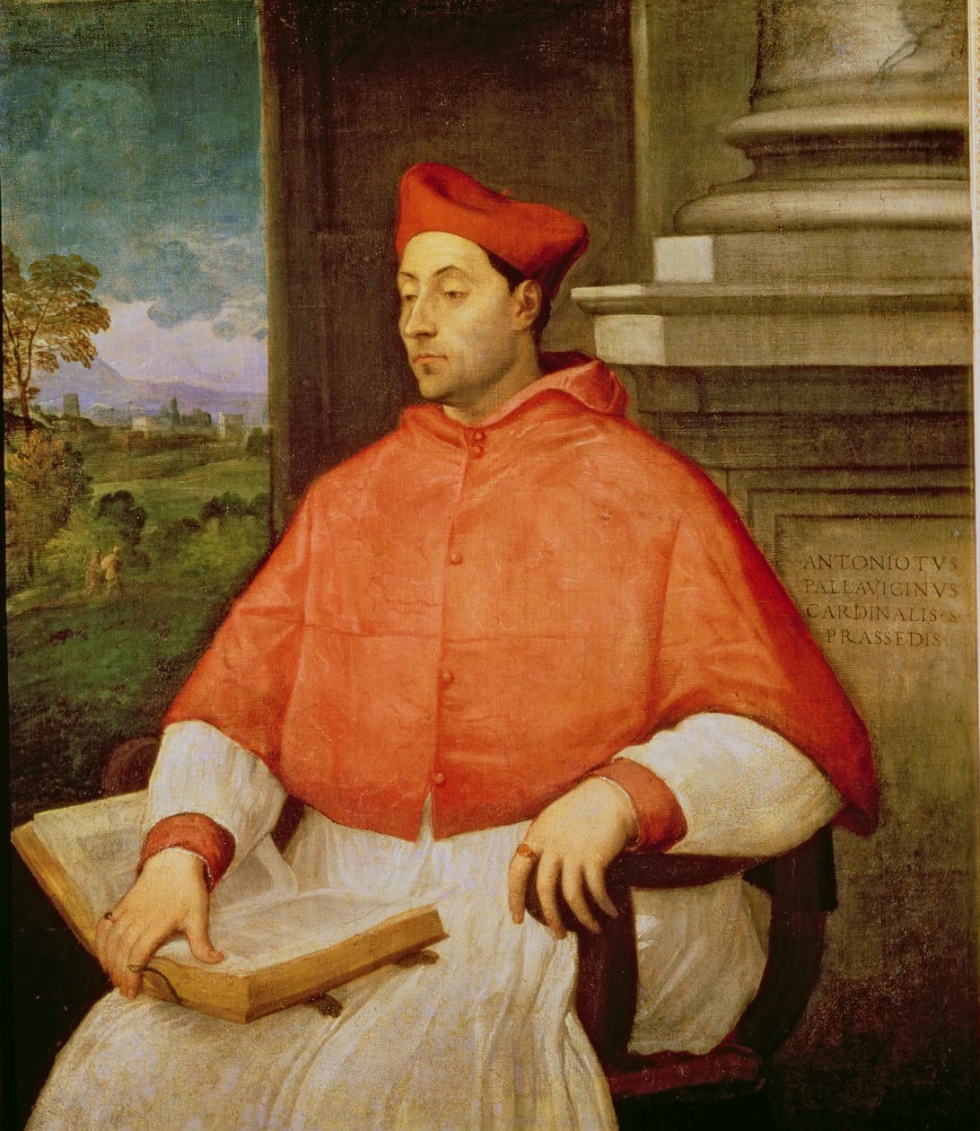 Porträtt av kardinal A. Pallavicini, 1512 av Sebastiano del Piombo