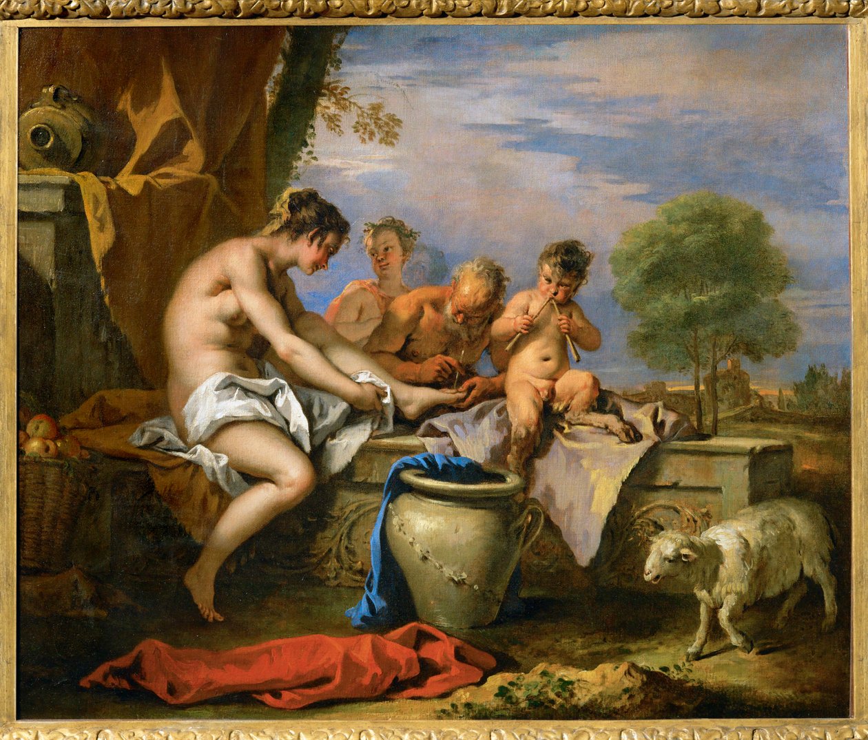 Nymfer och satyrer... av Sebastiano (attr. to) Ricci