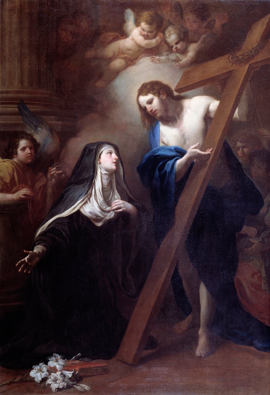 Jesus visar sig för den heliga Clara av Montefalco (målning av Sebastiano Conca