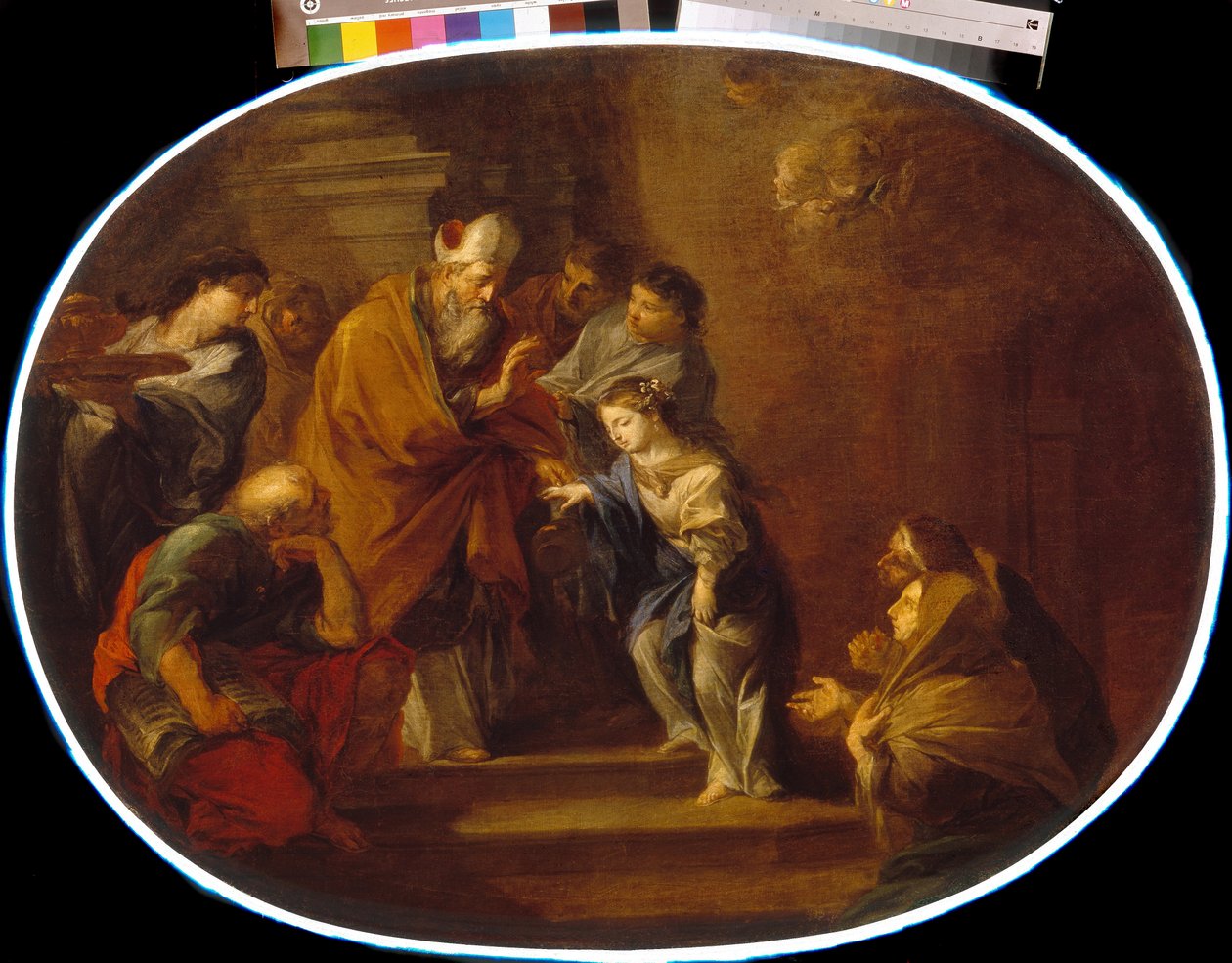 La presentation de la bienheureuse Vierge Marie - Peinture de Sebastiano Conca (1680-1764), huile sur toile, 89x119 cm - The Presentation of the Blessed Virgin Mary, Olja på duk av Sebastiano Conca - State A Pushkin Museum of Fine Arts, Moskva av Sebastiano Conca