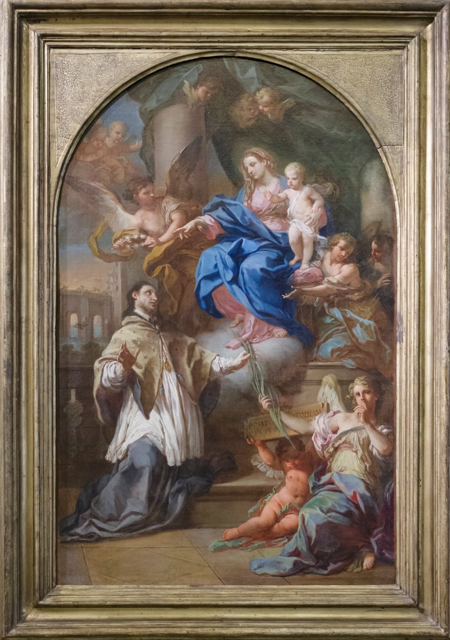 Madonna med barn och Sankt Johannes av Nepomuk av Sebastiano Conca