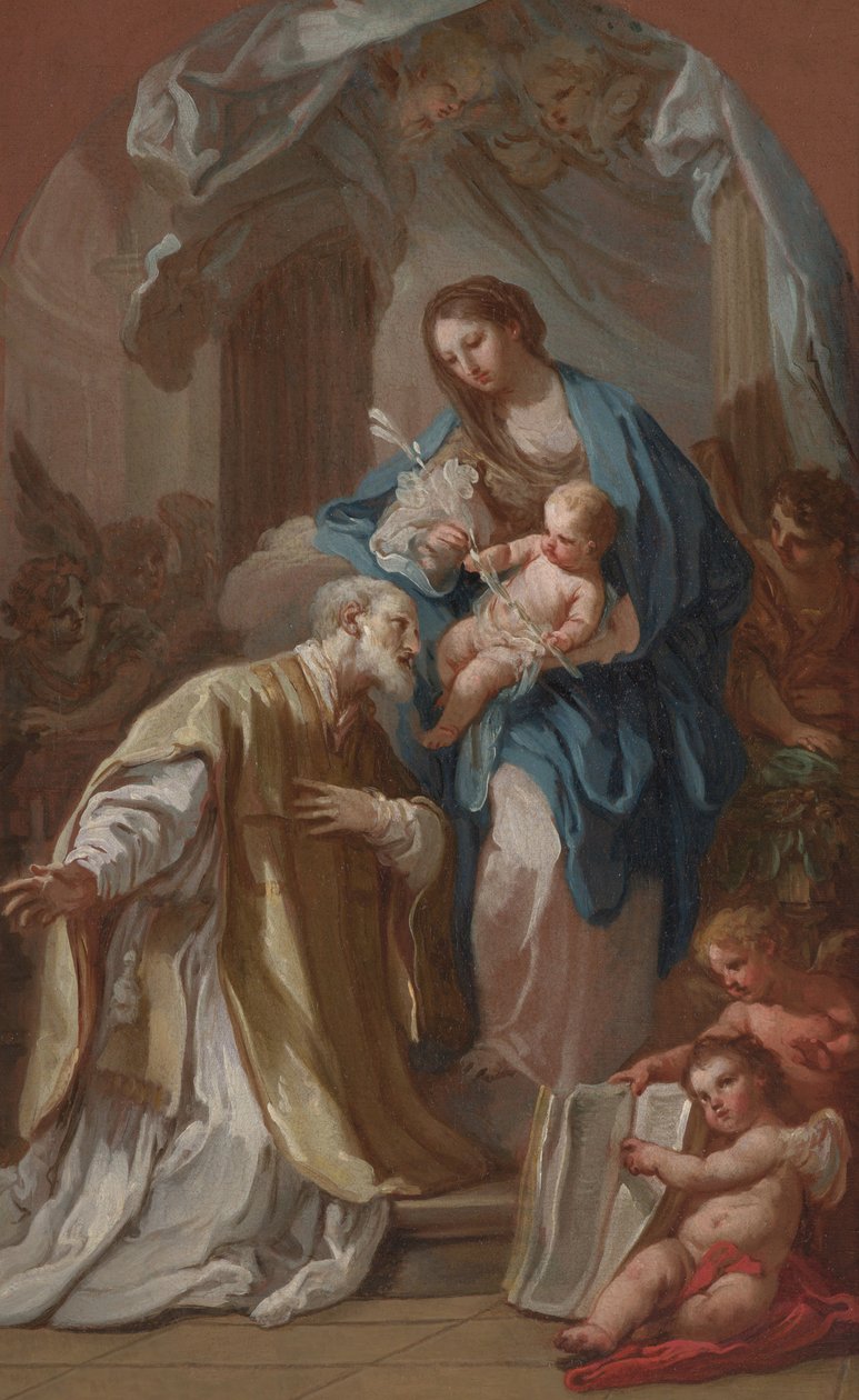 Madonnan som visar sig för St. Philip Neri av Sebastiano Conca