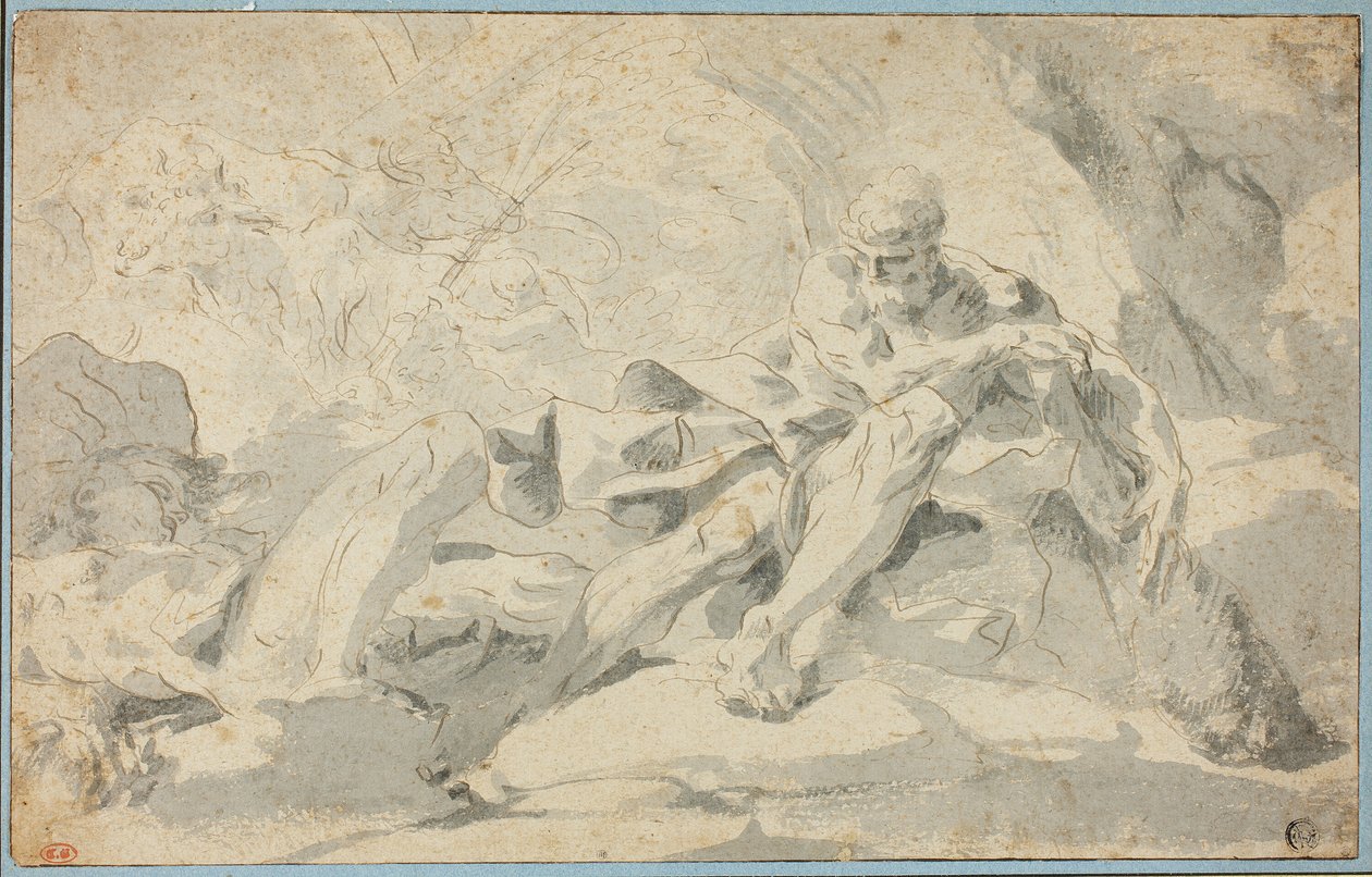 Hercules och Cacus av Sebastiano Galeotti
