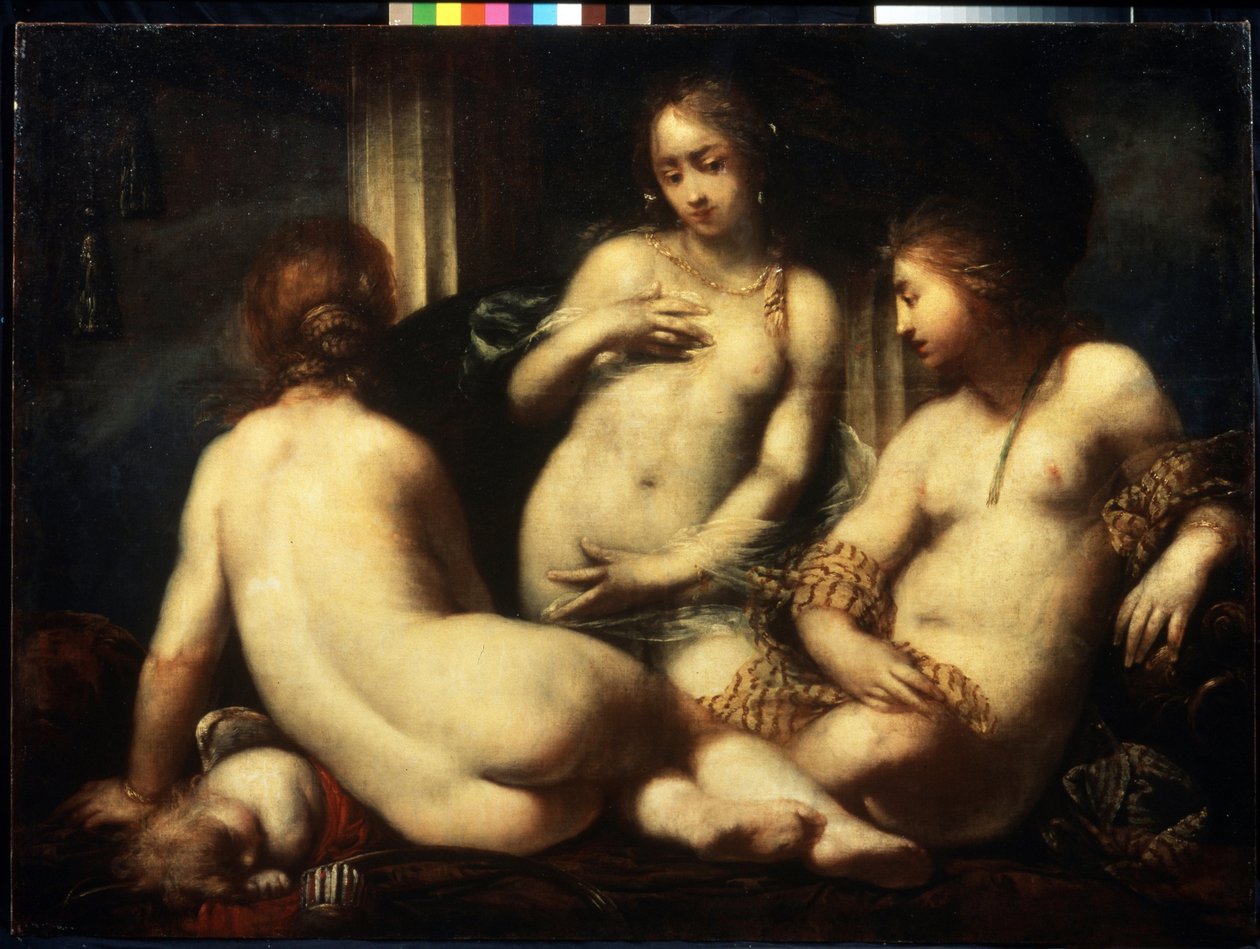 De tre nåderna. (De tre nåderna). Målning av Sebastiano Mazzoni (1611-1678), cirka 1650. Florentinsk barockkonst. Olja på duk. Pushkin Museum of Fine Arts, Moskva av Sebastiano Mazzoni