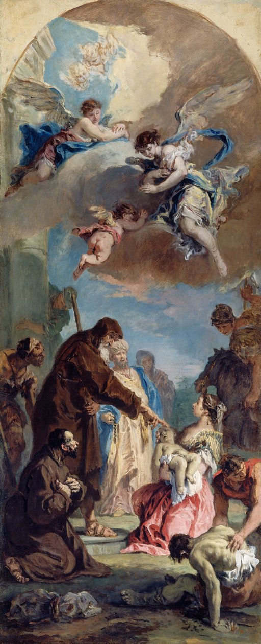 Ett mirakel av den helige Franciskus av Paola av Sebastiano Ricci