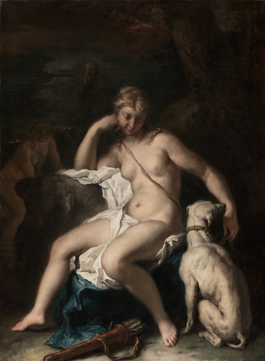 Diana och hennes hund, ca 1717-20 (olja på duk) av Sebastiano Ricci