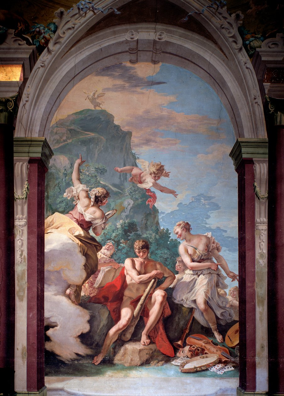 Hercules i korsningen mellan last och dygd - Fresco av Sebastiano Ricci