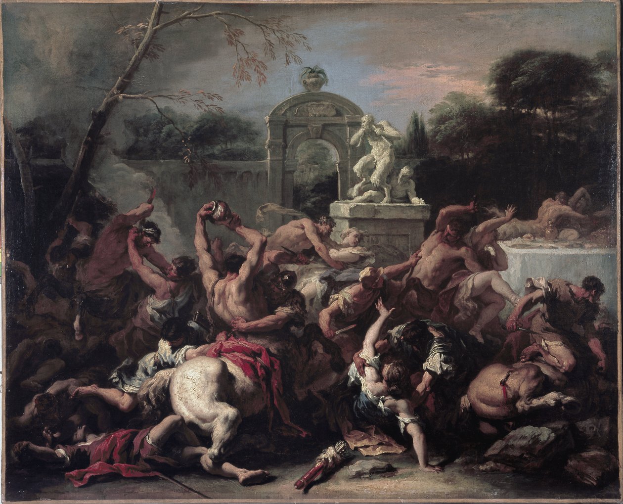 Lapiths and the Centaurs - Kamp mellan Lapiths och Kentaurerna. Målning av Sebastiano Ricci av Sebastiano Ricci