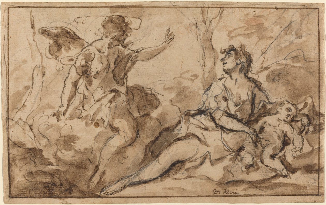 Ängeln som visar sig för Hagar och Ismael av Sebastiano Ricci