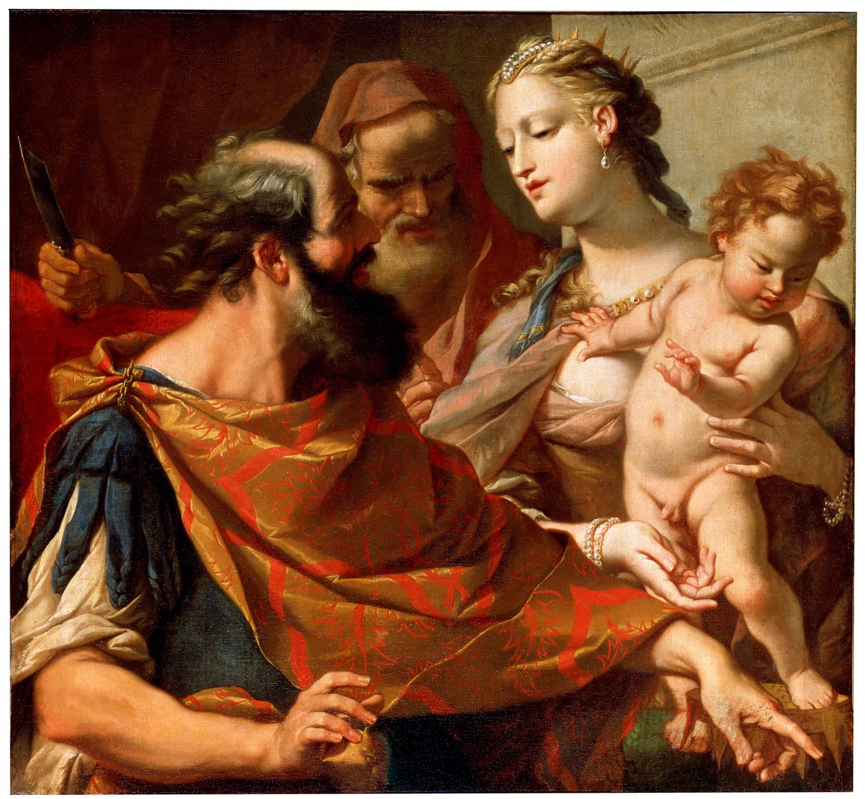 Barnet Moses som trampar på faraonernas krona, c1685-c1687 av Sebastiano Ricci