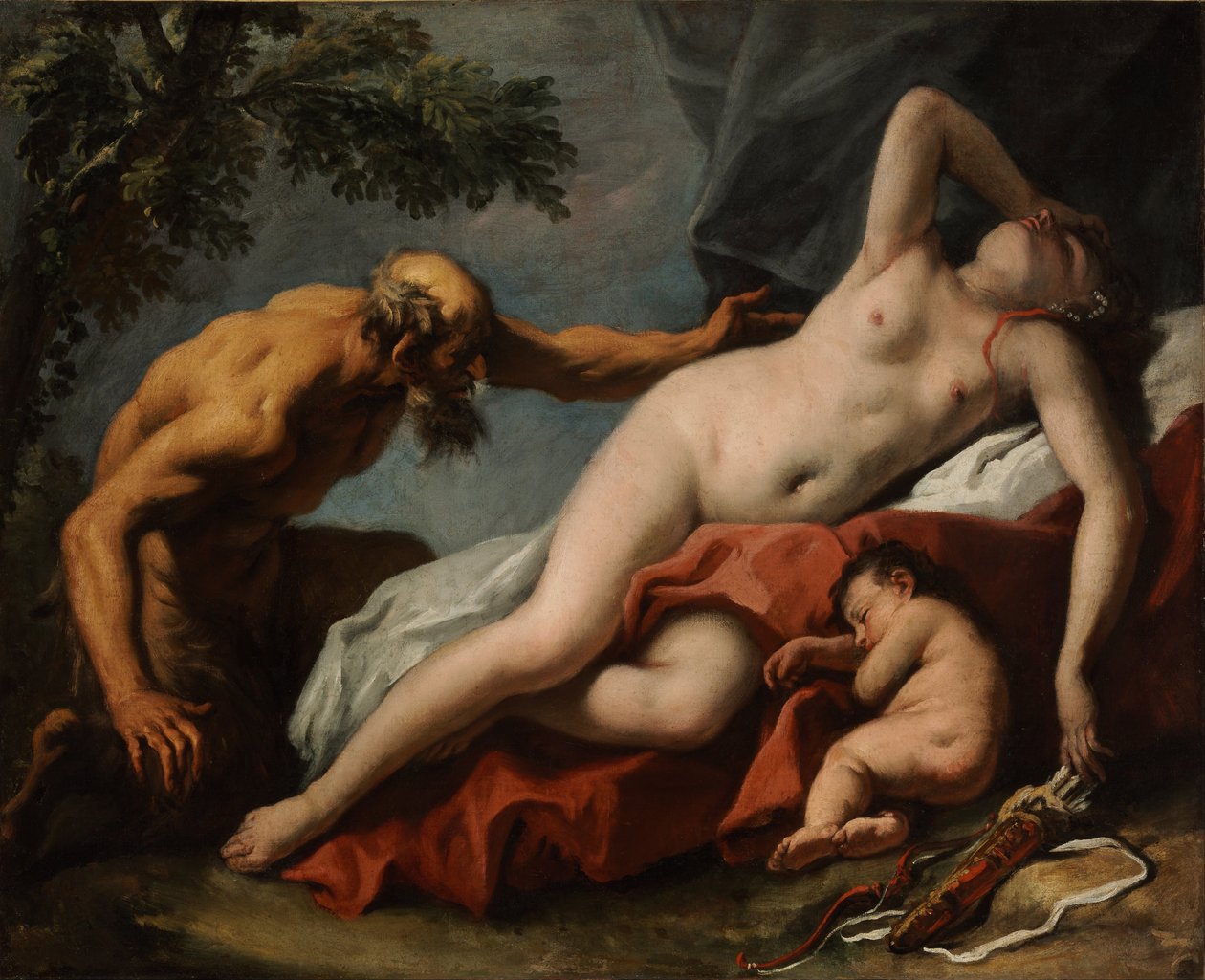 Venus und Satyr av Sebastiano Ricci