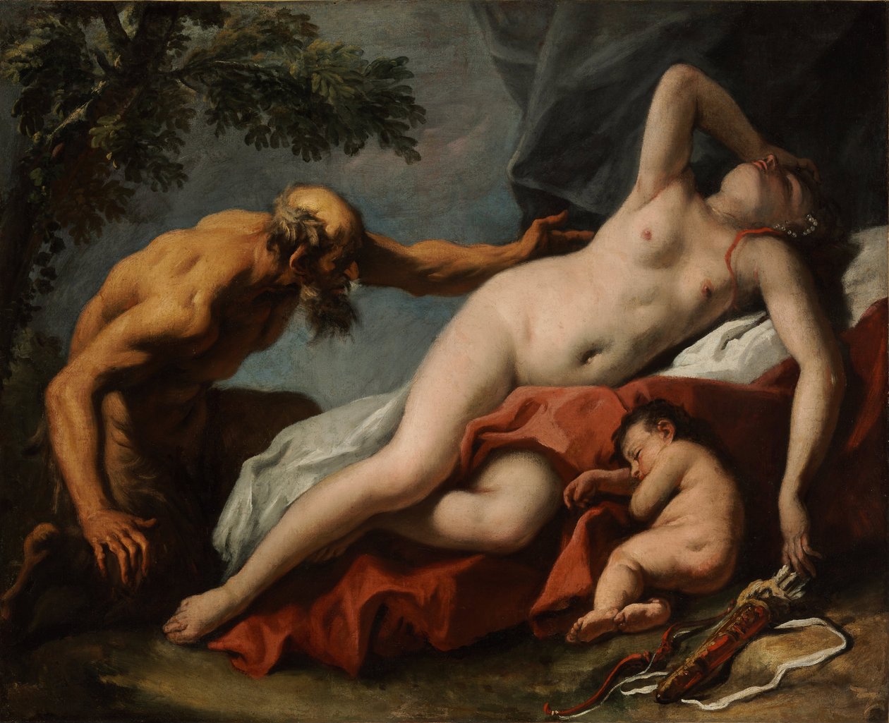 Venus och Satyr - Målning av Sebastiano Ricci av Sebastiano Ricci