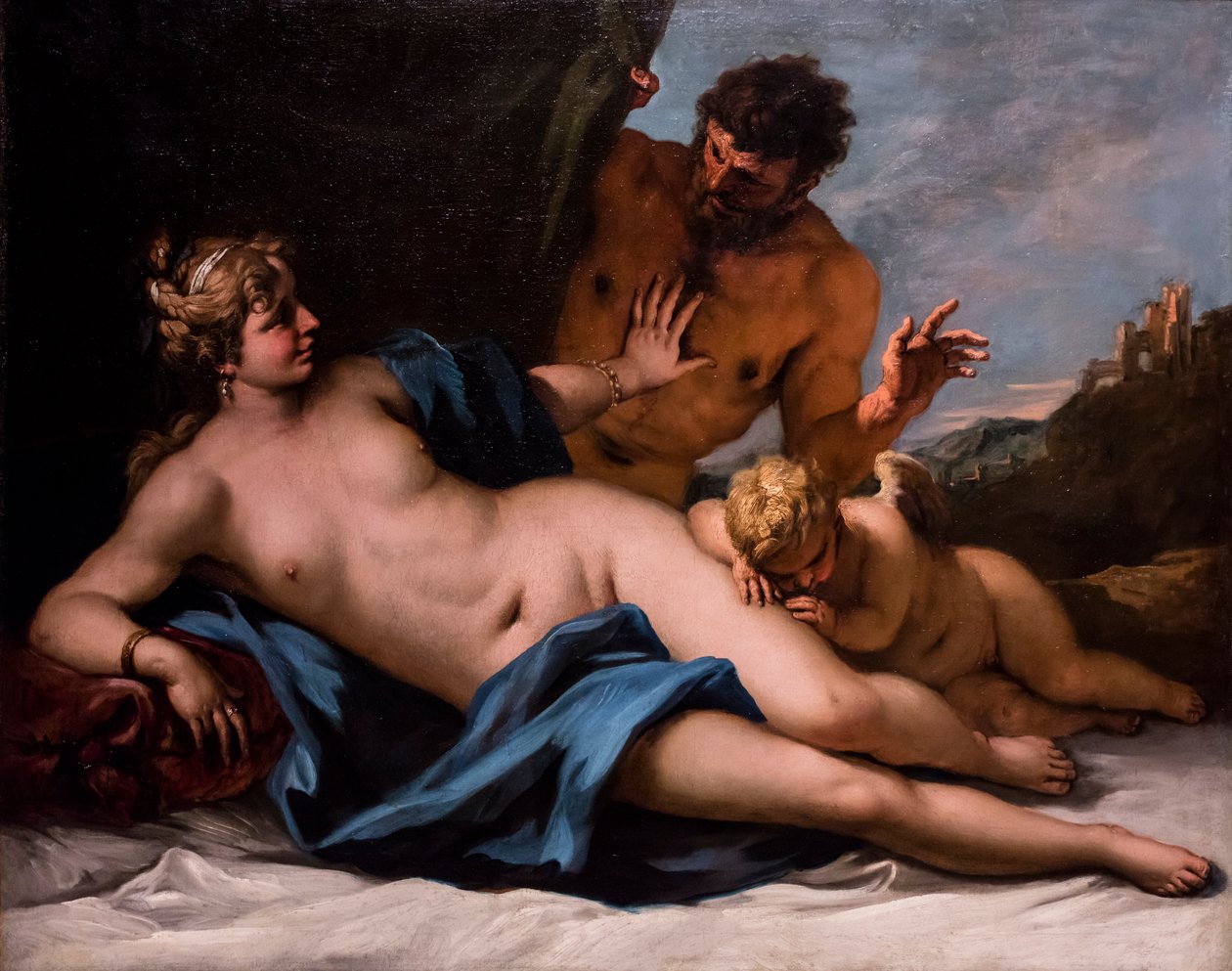 Venus överraskad av en satyr, ca 1720/25 (Olja på duk) av Sebastiano Ricci