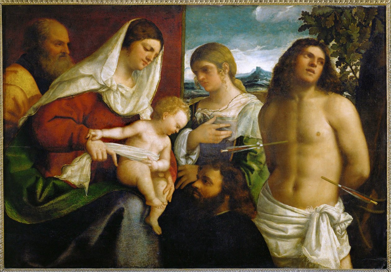 Heliga samtal ... av Sebastiano del (c.1485-1547) Piombo