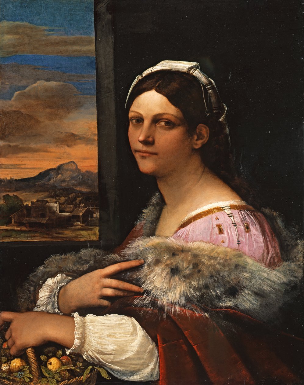 Porträtt av en ung romersk kvinna av Sebastiano del Piombo
