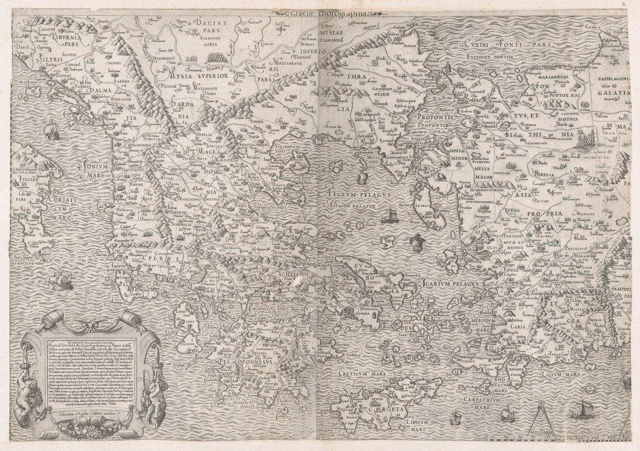 Mirror of Roman Magnificence: Karta över Grekland, mitten av 1500-talet., mitten av 1500-talet. av Sebastiano di Re