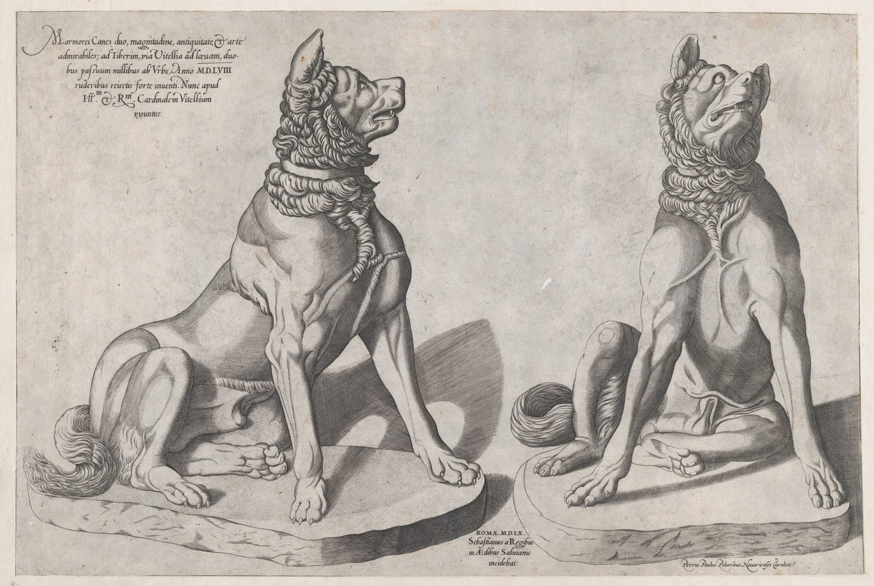 Mirror of Roman Magnificence: Two Dogs, 1558., 1558. av Sebastiano di Re