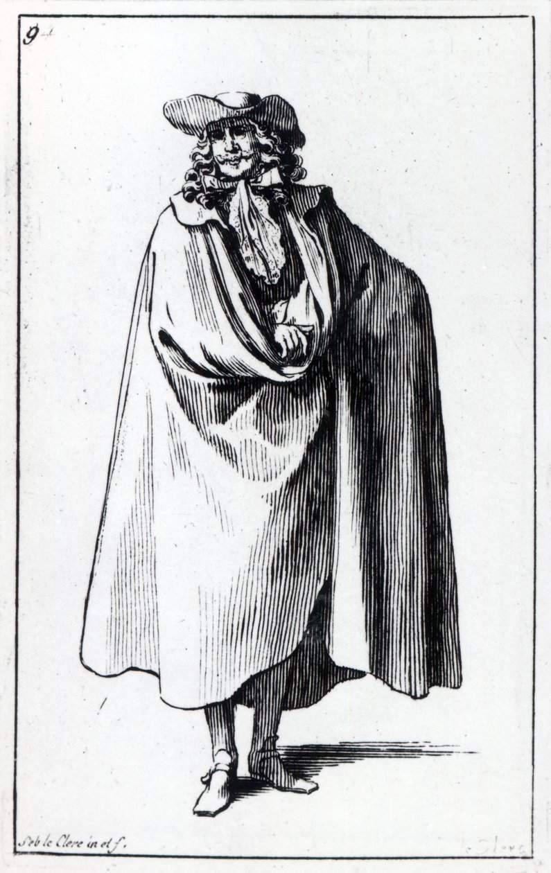 Manlig kostymillustration av Sebastien I Le Clerc