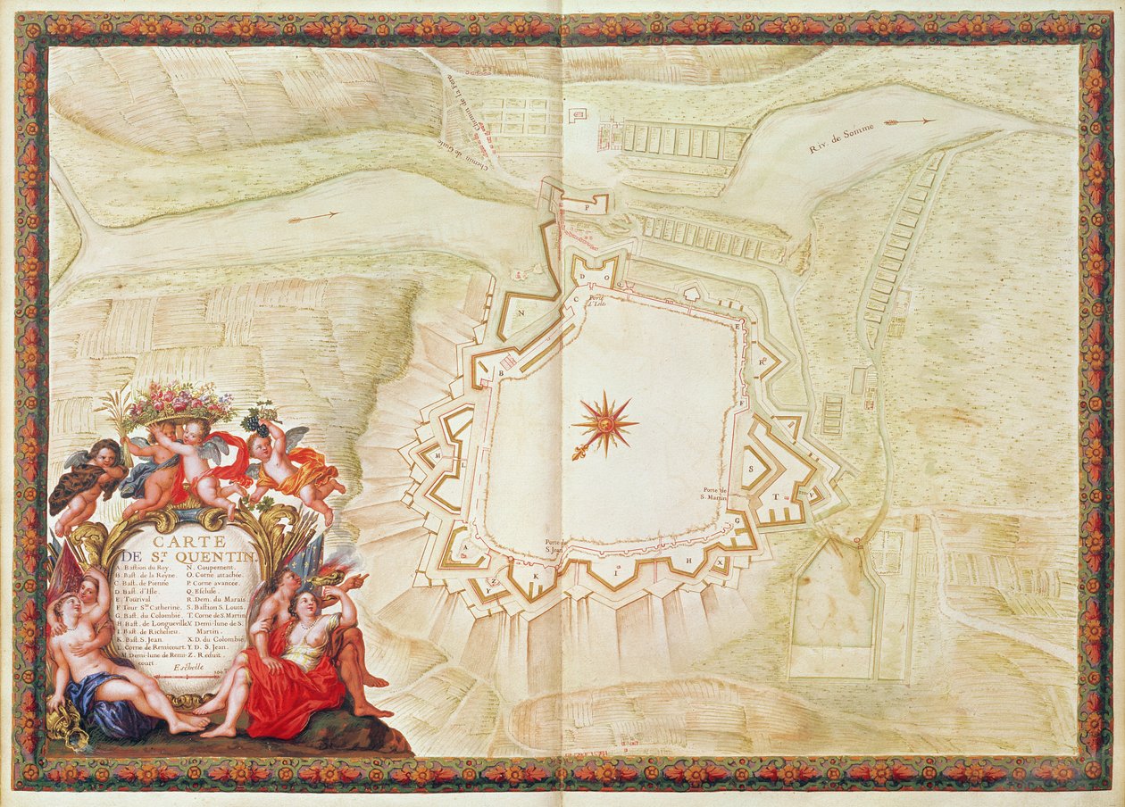 Ms. 988, Vol.3 fol.10 Karta över Saint-Quentin, från 