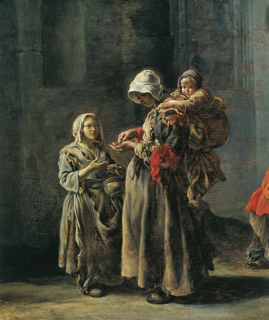 Tiggare, av Sebastian Bourdon (1616-1671), Detalj av Sébastien Bourdon