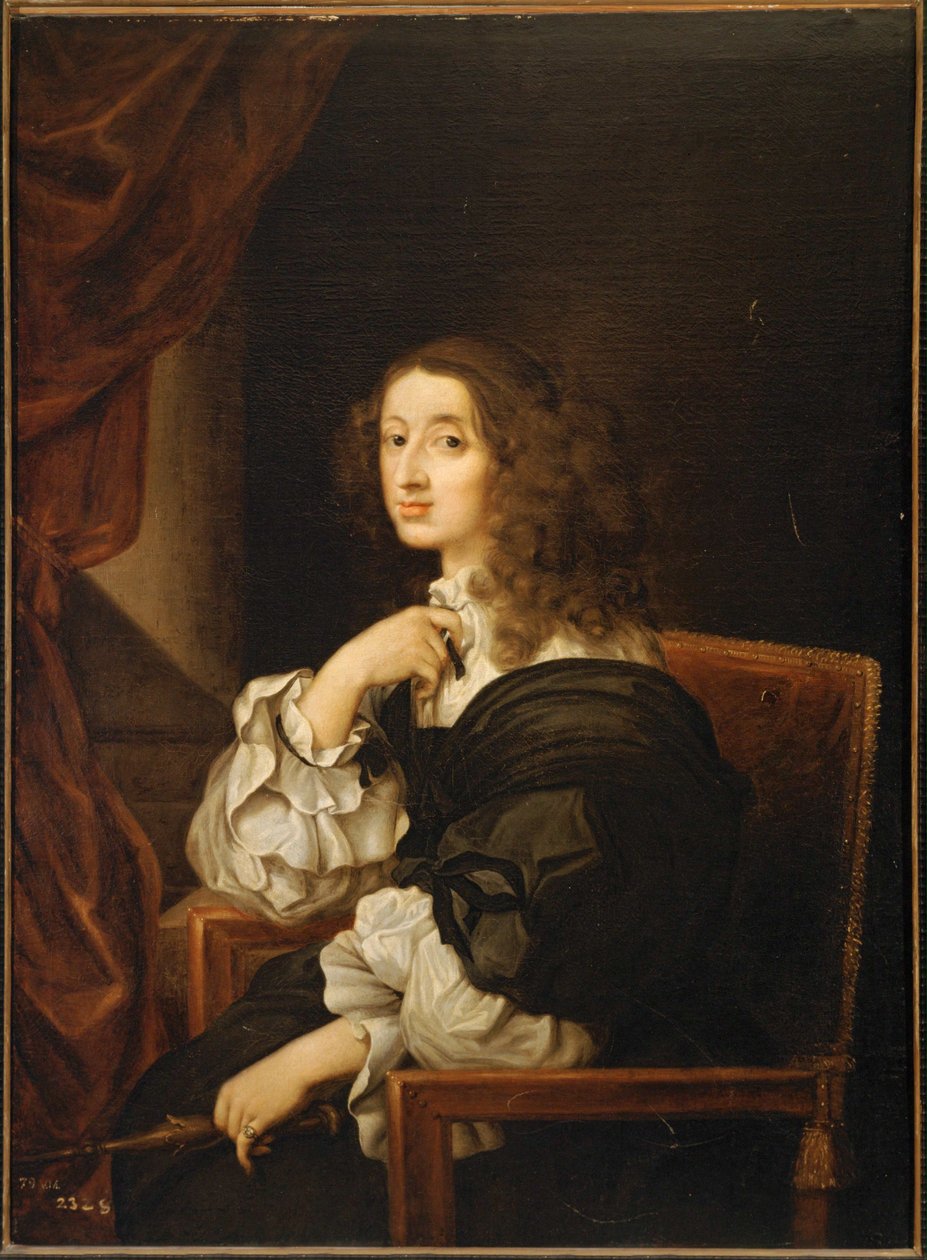 Kristina av Sverige (målning på duk) av Sebastien Bourdon