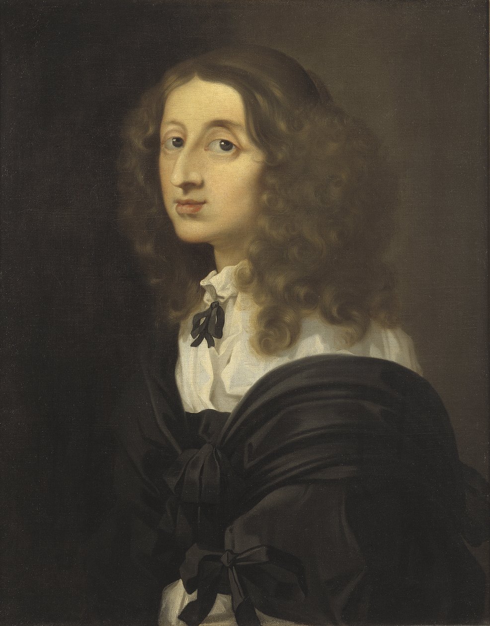 La reine Christine de Suede - Porträtt av drottning Christina av Sverige (1626-1689), av Bourdon, Sebastien (1616-1671). Olja på duk. Mått: 72x58 cm. Nationalmuseum Stockholm av Sébastien Bourdon
