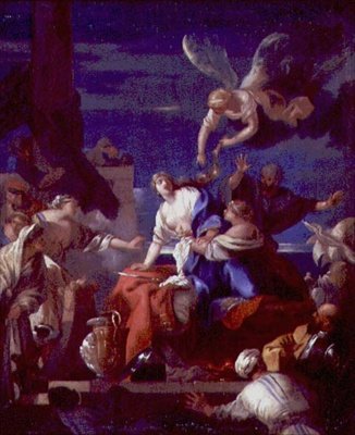The Death of Dido (olja på duk) av Sébastien Bourdon