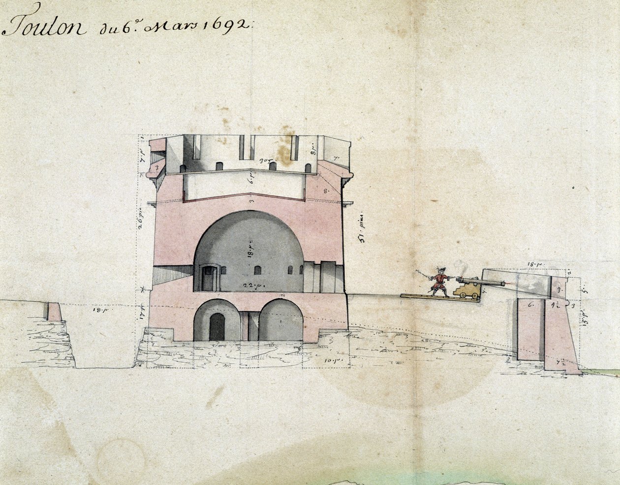 Befästningen av Toulon av Vauban den 03/06/1692 av Sebastien Le Prestre de Vauban