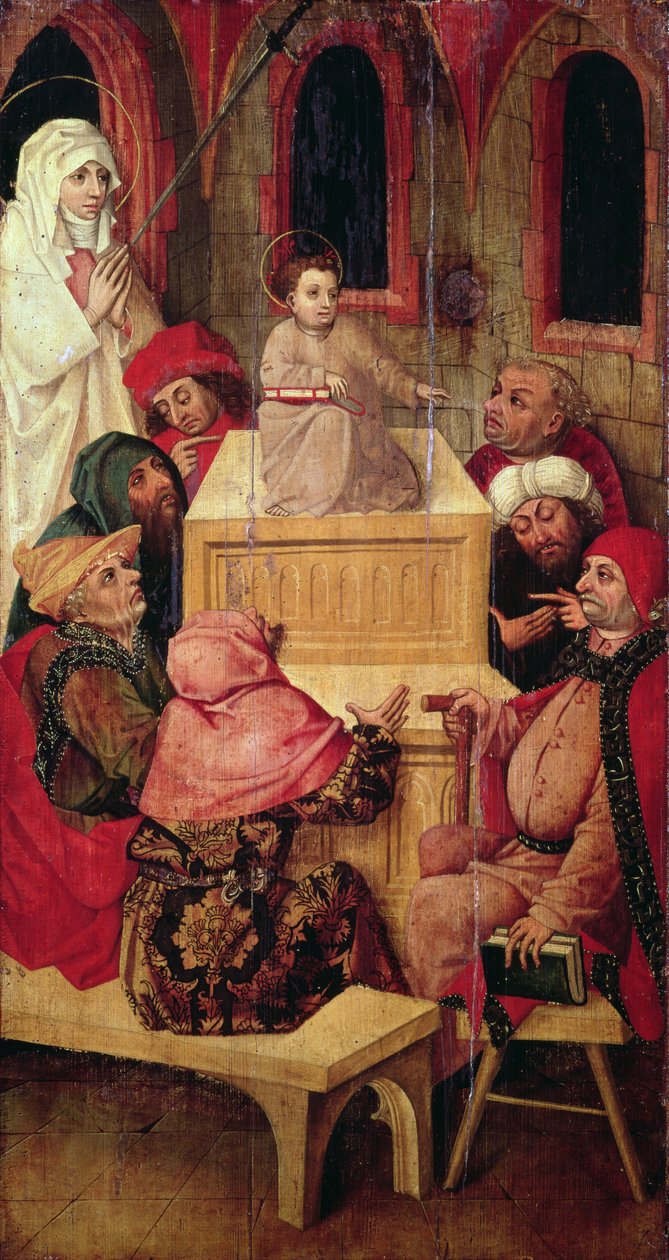 Den tolvårige Jesus i templet (tempera på panel) av Second Master of Aranyosmarot