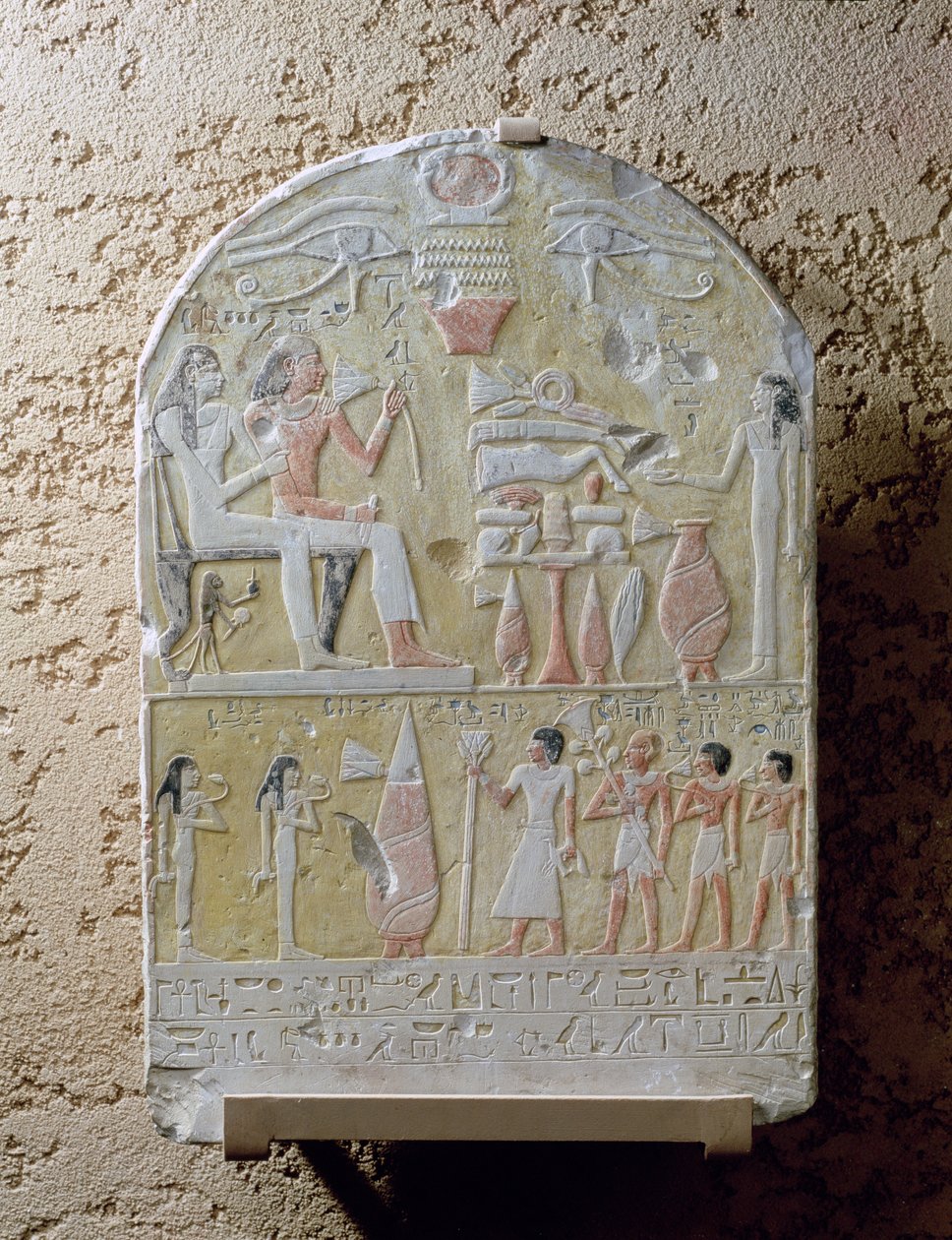 Begravningsstele av Tembu (målad kalksten) av Second Intermediate Period Egyptian