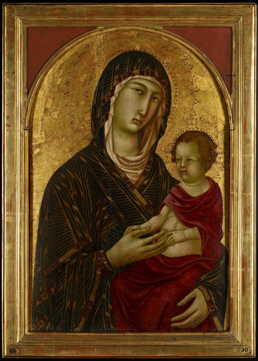 Madonna och barn, ca 1310 (tempera och guld slipad på poppelpanel) av Segna di Bonaventura