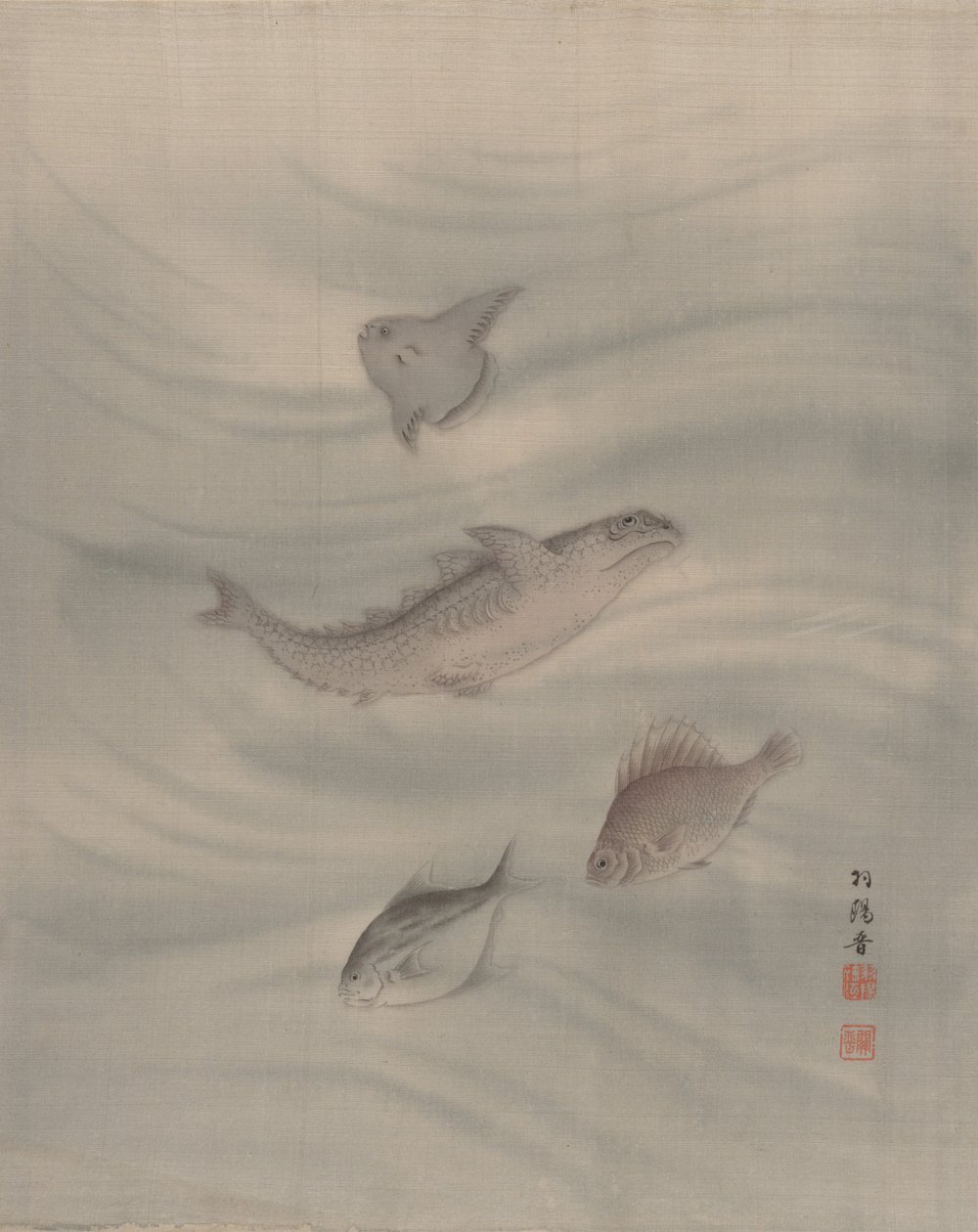 Fiskar, ca. 1890-92. av Seki Shuko
