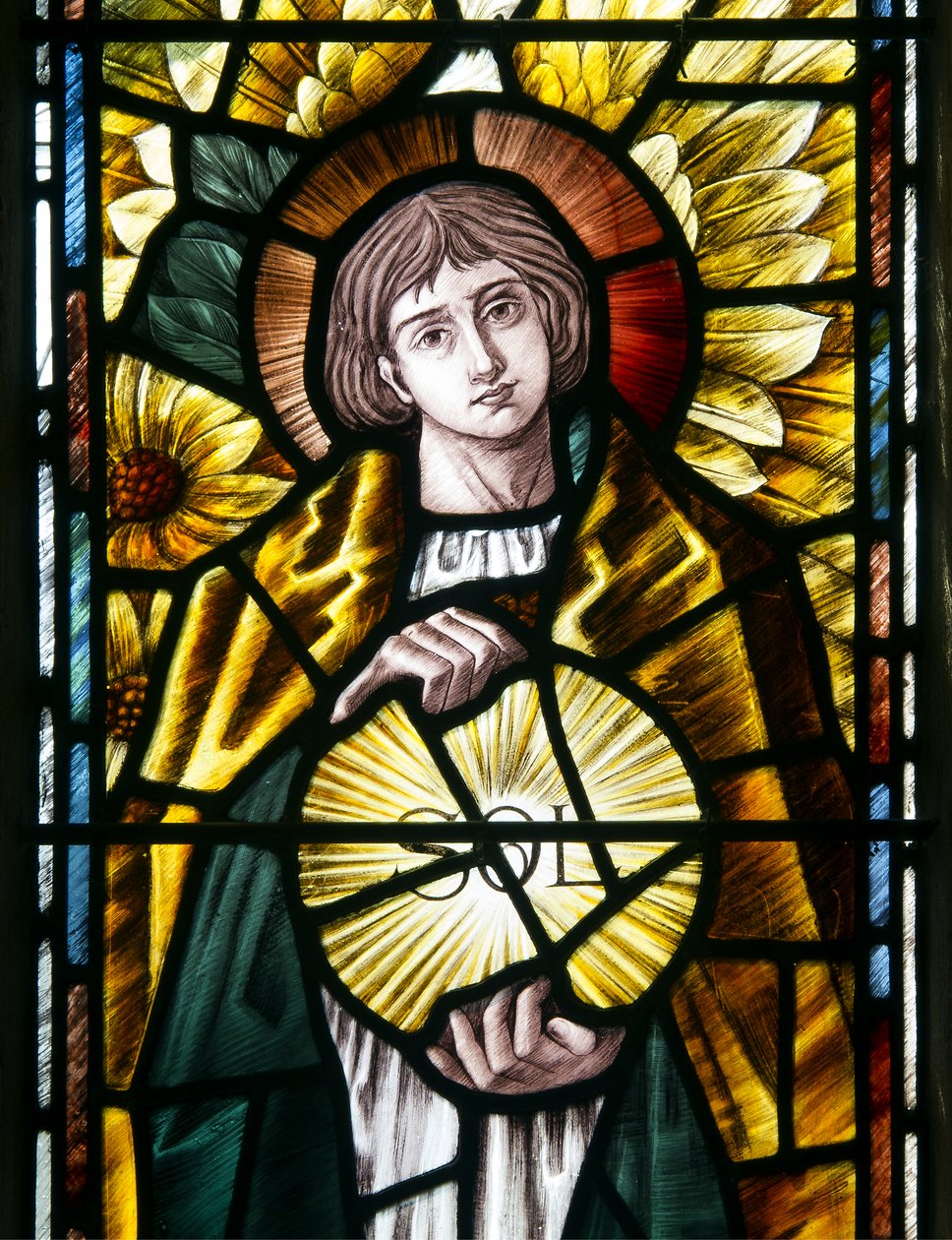 Ärkeängel St Uriel detalj, ca 1890 (målat glas) av Selwyn Image