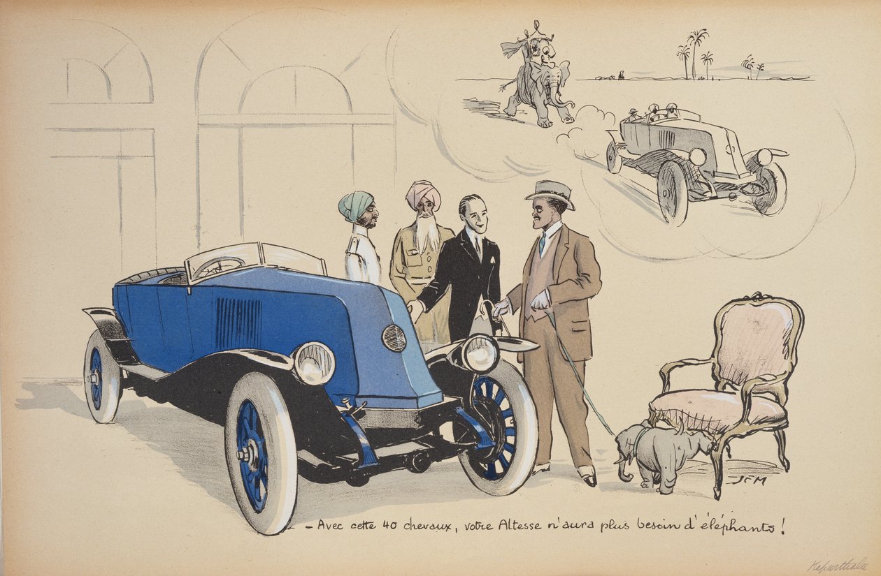 Karikatyr av maharadja Jagatjit Singh av Kapurthala, 1923 av Sem