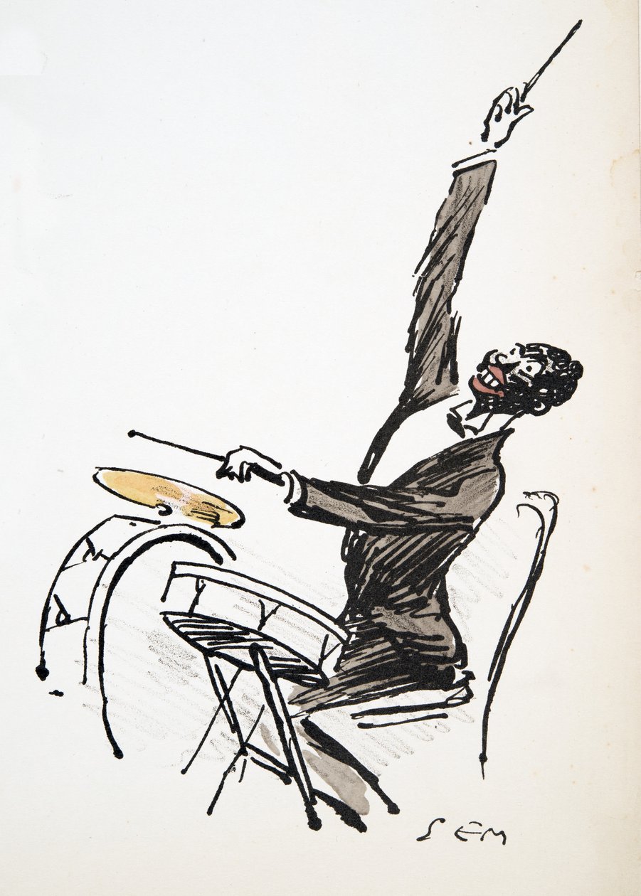 Trumslagaren, från White Bottoms, pub. 1927 (färgblocktryck) av Sem
