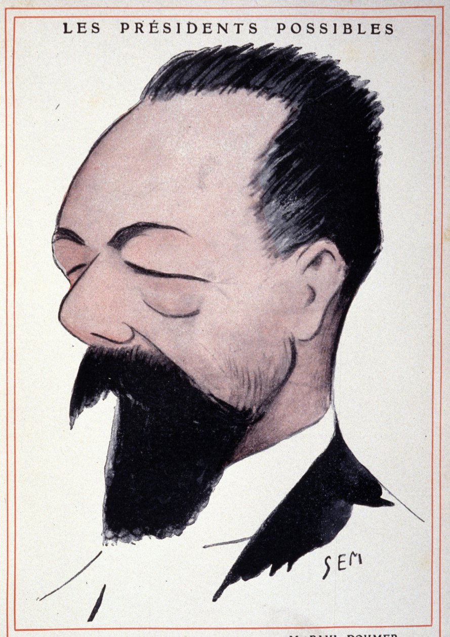 Porträtt av Paul Doumer (1857 - 1932), fransk statsman, av Sem (1863 - 1934). av Sem