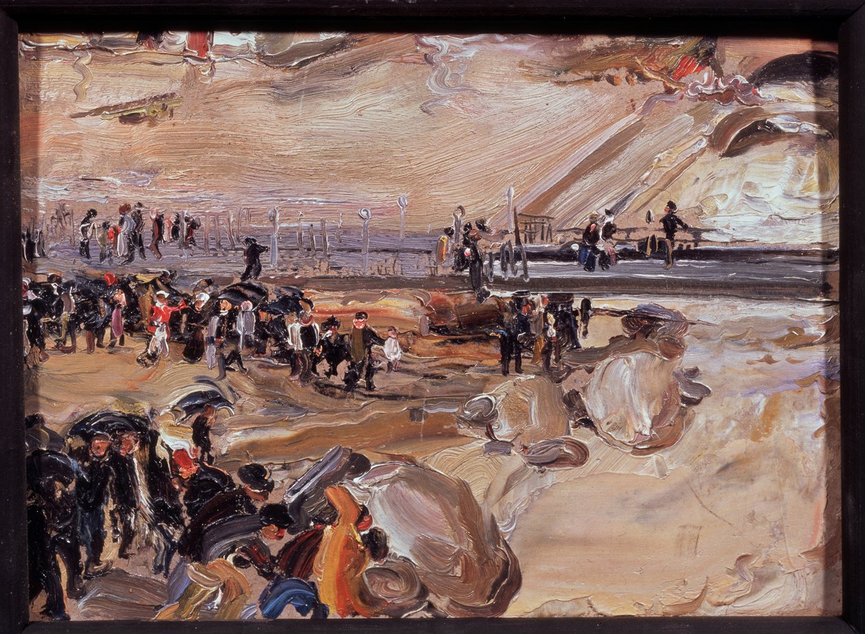 Promenera i San Remo (Italien). Verk av Semyon Gavrilovich Nikiforov (1877-1912), olja på kartong av Semen Gavriilovich Nikiforov