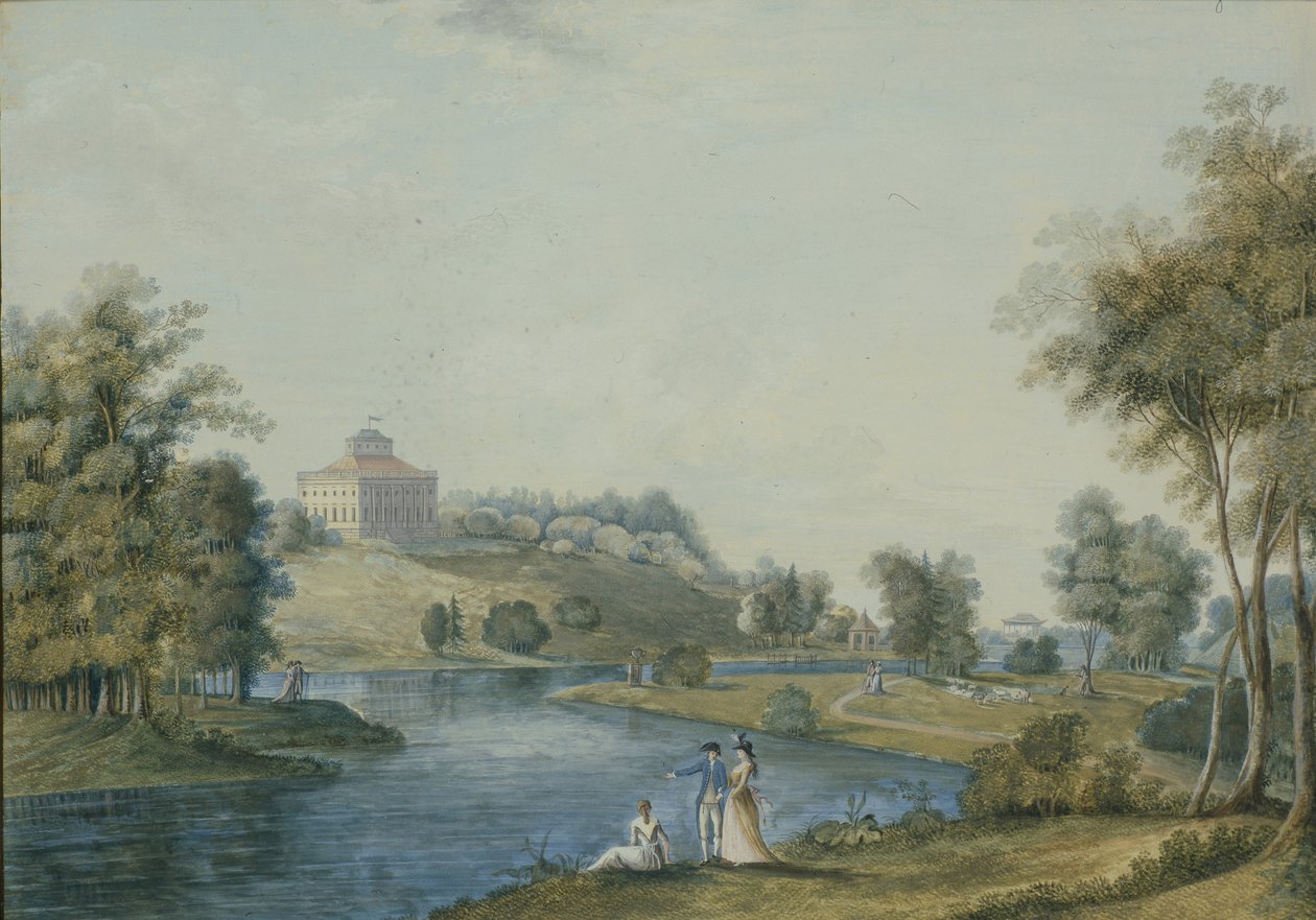 Utsikt över lantgården Sivoritsy, före 1792 av Semyon Fyodorovich Shchedrin