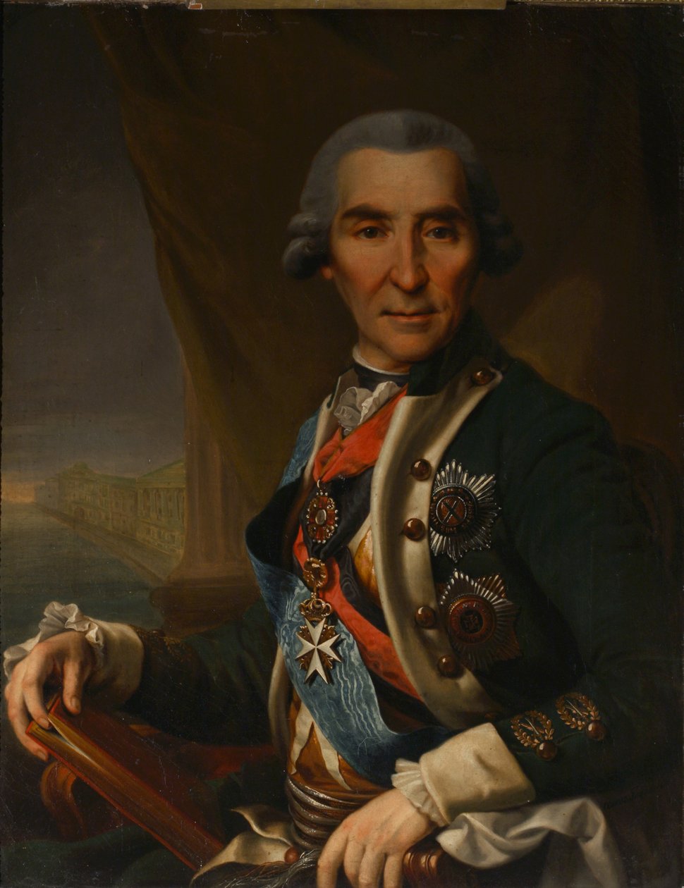 Porträtt av Ivan Loginovich Golenishchev-Kutuzov 1729-1802, tidigt 1800-tal av Semyon Glukovsky