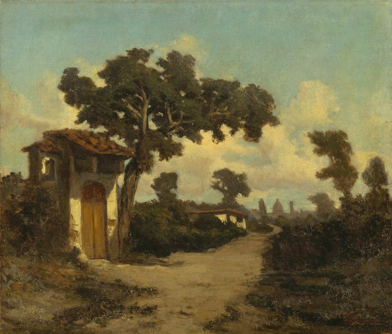 Runt Florens, av Serafino De Tivoli (1825-1892), olja på duk, 31x37 cm av Serafino de Tivoli