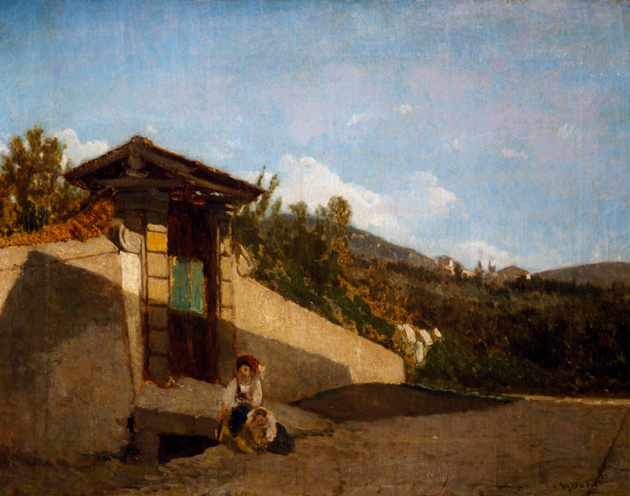 Portico of Villa Toscana, ca 1861 (olja på duk) av Serafino de Tivoli