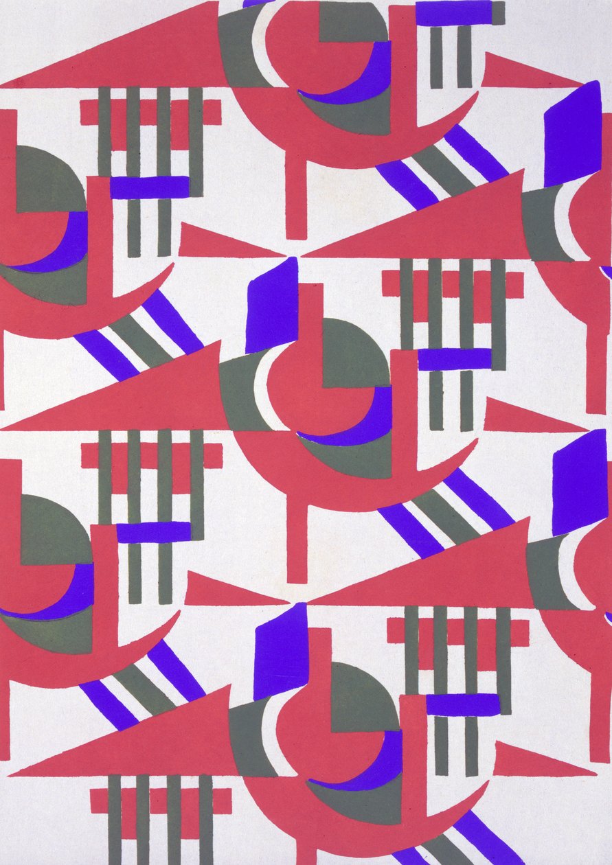 Motiv från Nouvelles Compositions Decoratives, slutet av 1920-talet (pochoirtryck) av Serge Gladky