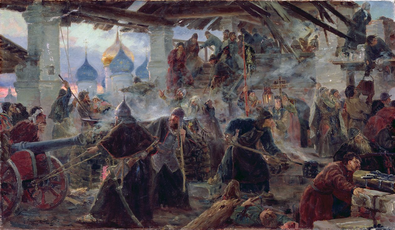 Försvaret av treenigheten Sergius-klostret i Zagorsk, 1892 av Sergei Dmitrievich Miloradovich